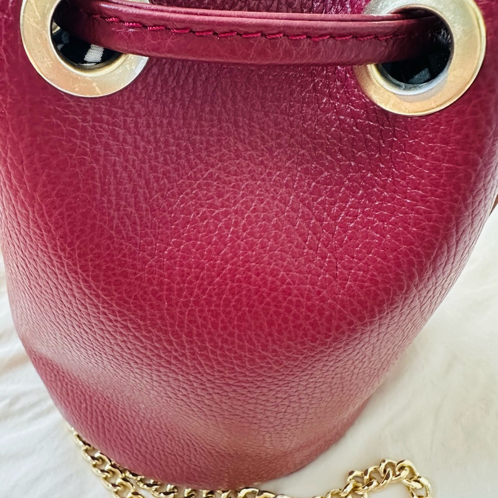 NWT Handmade Anna Paola Italy Leather Bucket Purse – Ruby Burgundy - Picture 13 of 15